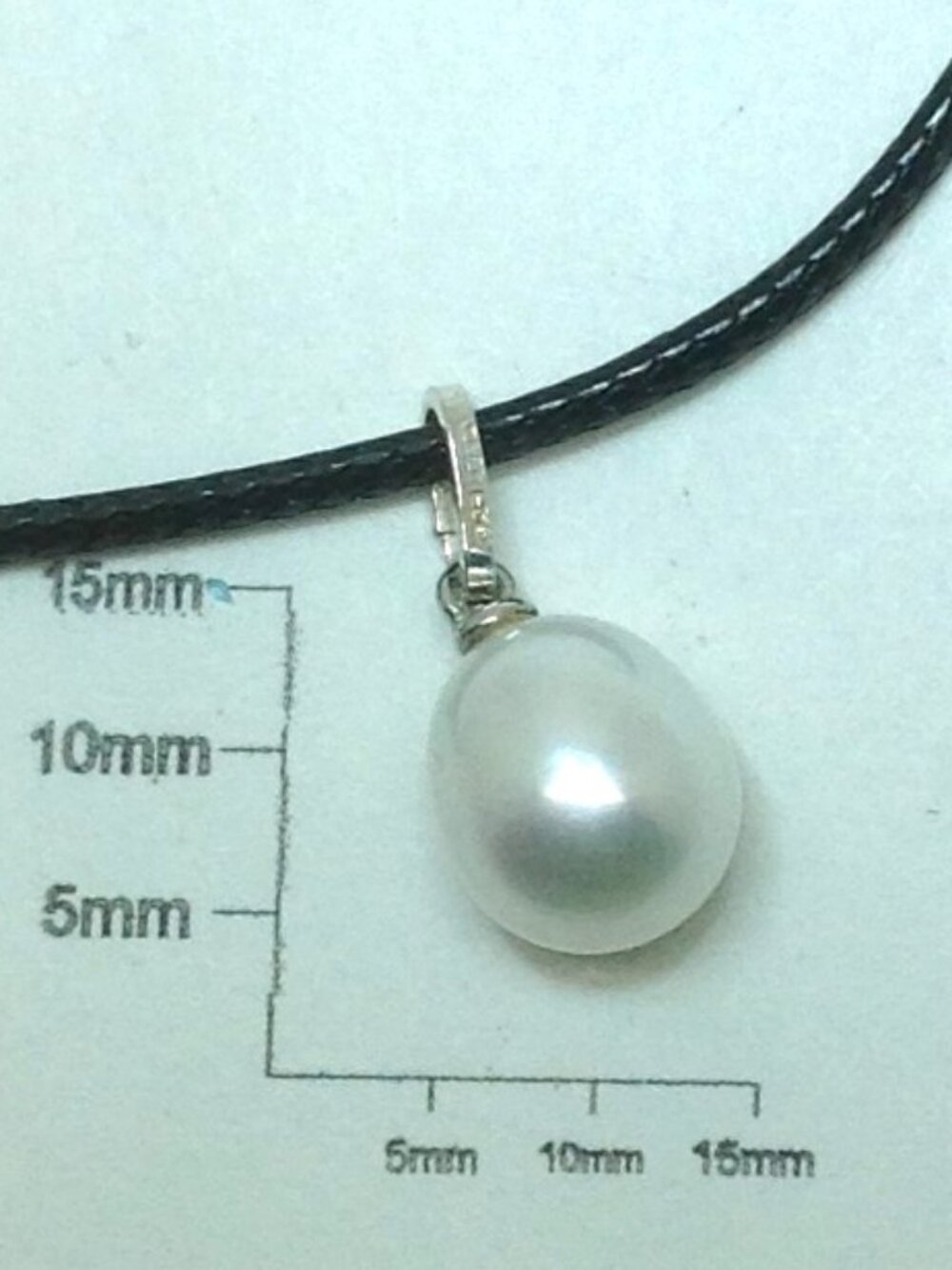 White Drop Freshwater Pearl Silver Charm.